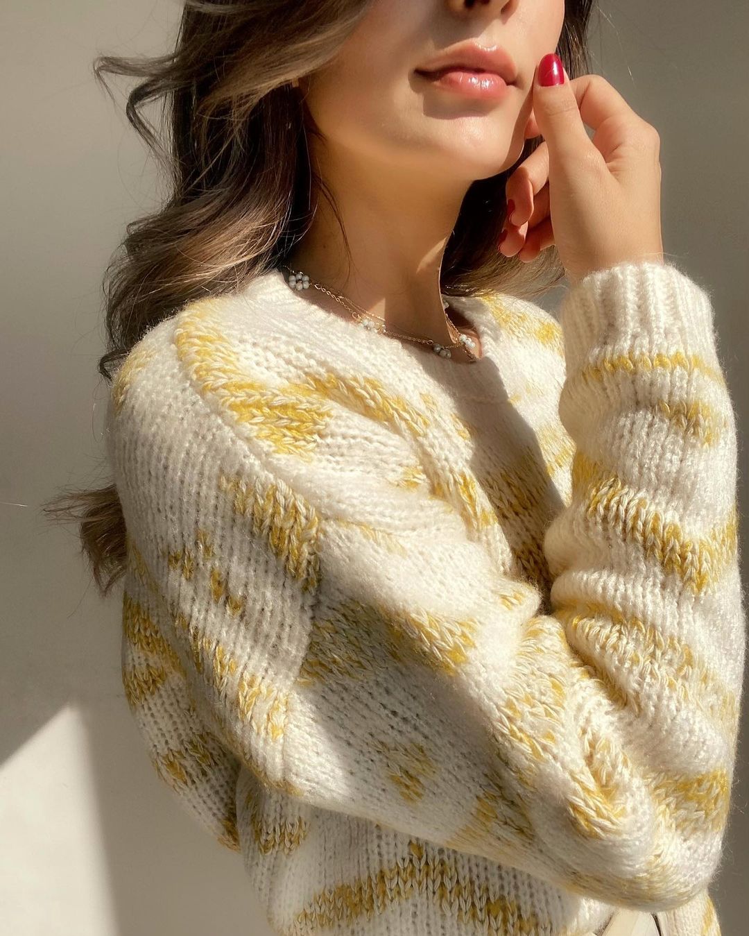 Orjinal Marka Sarı Krem Kazak - Görsel 3