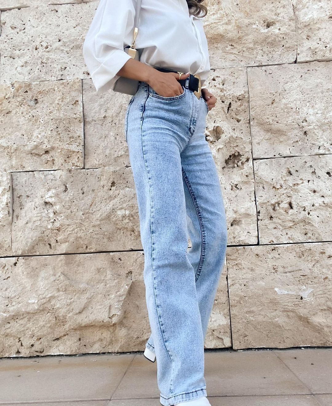 Buz Mavisi Wide Leg Jean - Görsel 2