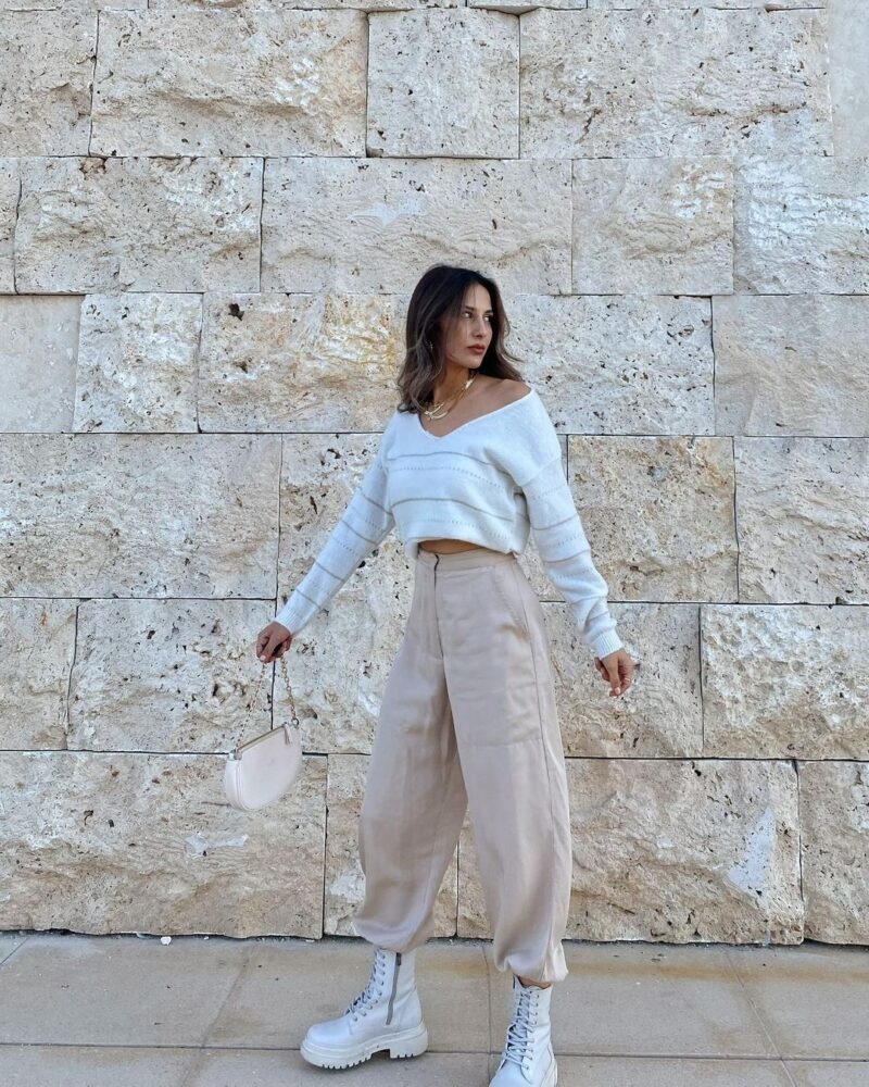 Bej Rengi Jogger Pantolon - Görsel 13